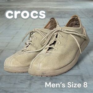 Crocs Khaki Venture Canvas Oxford Lace Up Shoes Men's Size 8 M